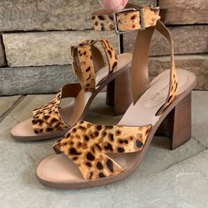 Gianni Bini sz 8 chunky heeled calf hair animal print heels
